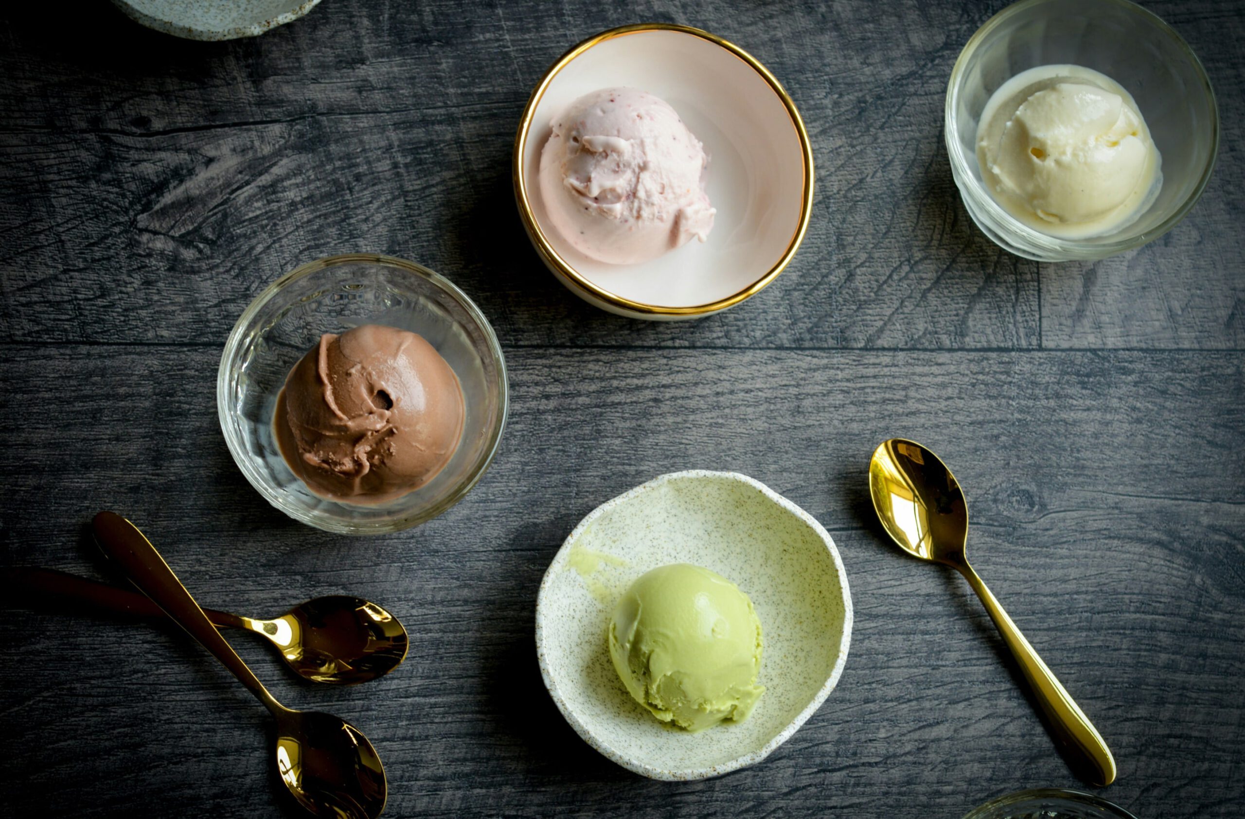 Ice Cream Heaven With Vanilla, Chocolate And Pistachio